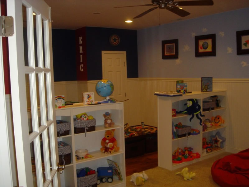Basement with children playroom